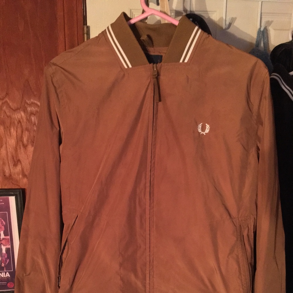 Fred Perry tan bomber jacket